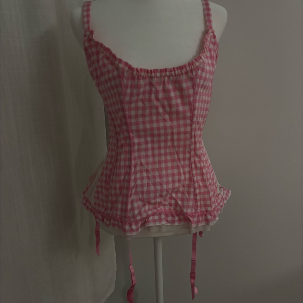 Pink Gingham Women's Top